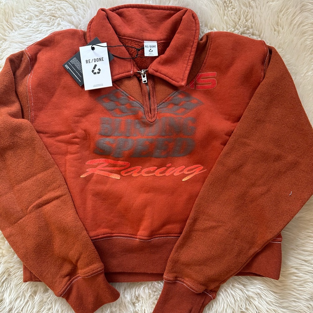 Re/done upcycled half zip
